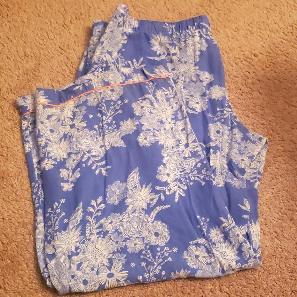 Blue floral pj pant